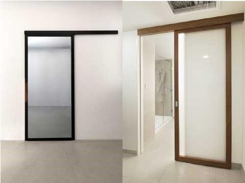 cửa đi lùa treo nhôm kính